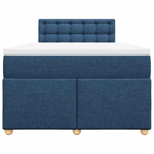 vidaXL Cama boxspring com colch&atilde;o 120x190 cm tecido azul