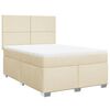 vidaXL Cama com molas/colch&atilde;o 140x200 cm tecido cor creme