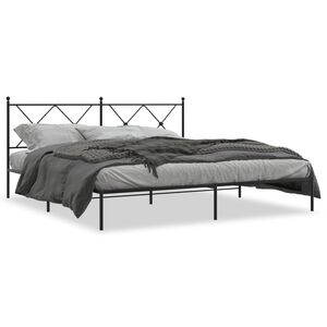 vidaXL Estrutura de cama com cabeceira 183x213 cm metal preto