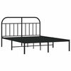 vidaXL Estrutura de cama com cabeceira 135x190 cm metal preto