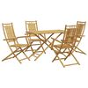 vidaXL 5 pcs conjunto de jantar para jardim bambu