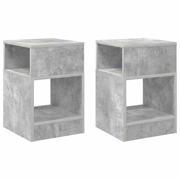 vidaXL Mesa de apoio 2 pcs Cinzento 30,5 x 30 x 45 cm