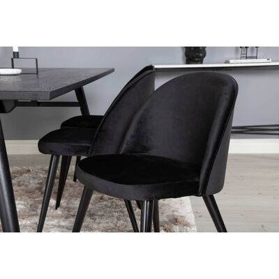 Venture Home Cadeiras de jantar Velvet 2 pcs veludo preto