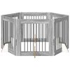 vidaXL Port&atilde;o de C&atilde;o com Suportes 6 pcs Sonoma Cinzento 80 x 80 cm