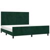 vidaXL Estrutura de cama c/ cabeceira 180x200 cm veludo verde-escuro