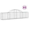 vidaXL Cestos gabi&atilde;o arqueados 5 pcs 200x30x40/60 cm ferro galvanizado