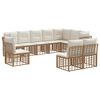 vidaXL Conjunto de Sof&aacute;s para Exterior 7 pcs Natural Poli&eacute;ster