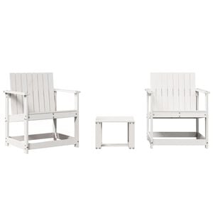 vidaXL 3 pcs conjunto lounge de jardim madeira de pinho maci&ccedil;a branco