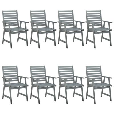 vidaXL Cadeiras de jantar exterior c/ almofadões 8 pcs acácia maciça