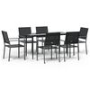 vidaXL 7 pcs conjunto de jantar p/ jardim vime PE e a&ccedil;o
