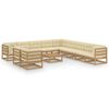 vidaXL 12 pcs conj. lounge jardim almofad&otilde;es pinho maci&ccedil;o castanho mel