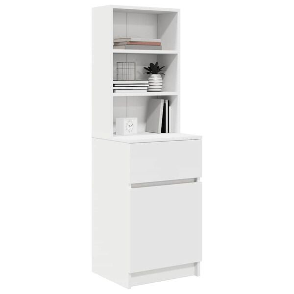 vidaXL Mesa de cabeceira 39x35x125 cm derivados de madeira branco