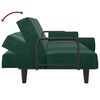 vidaXL Sof&aacute;-cama com apoio de bra&ccedil;os veludo verde-escuro