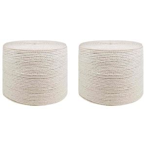 vidaXL Corda de juta 2 pcs 2 Branco 100% juta Tossa