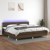 vidaXL Cama box spring c/ colch&atilde;o/LED 200x200cm tecido castanho-escuro
