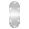 vidaXL Espelho de parede oval com luzes LED 40x90 cm vidro