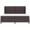 vidaXL Cama Box com colch&atilde;o Castanho escuro 200 x 200 cm tecido