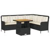 vidaXL 2 pcs conjunto sof&aacute;s de jardim com almofad&otilde;es vime PE preto