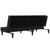 vidaXL Sof&aacute;-cama de 2 lugares tecido microfibra preto