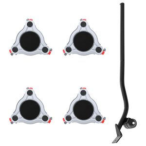 vidaXL Rolos para móveis 4 peças com elevador 14,5x13,5x4 cm Aço 400 kg