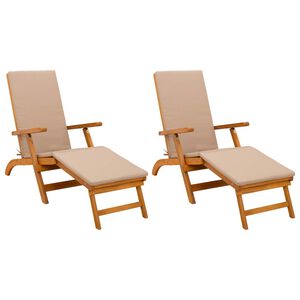 vidaXL Espregui&ccedil;adeira Reclin&aacute;vel e Dobr&aacute;vel 2 pcs 55 x 146 x 91 cm