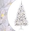 vidaXL &Aacute;rvore de Natal Artificial 180 cm PVC e A&ccedil;o Branco