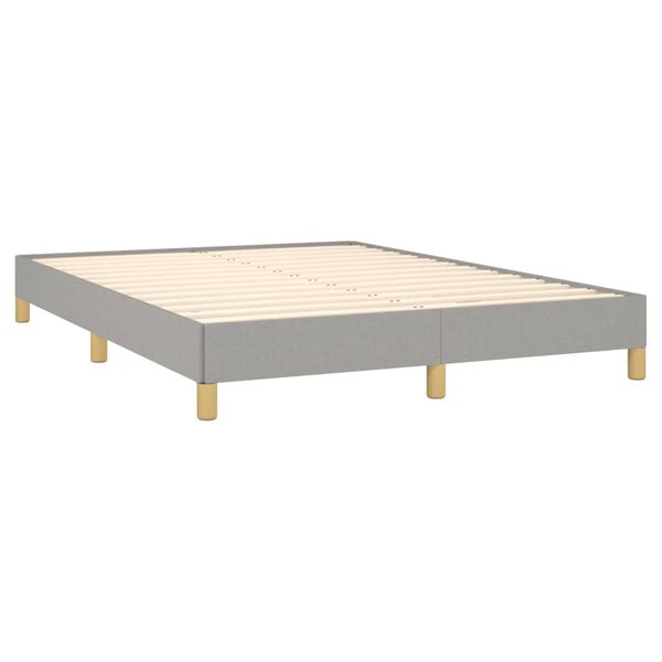 vidaXL Estrutura de cama sem colch&atilde;o 140x200 cm tecido cinzento-claro
