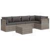 vidaXL 6 pcs conjunto lounge de jardim c/ almofadões vime PE cinzento