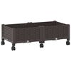 vidaXL Vaso de Jardim com Rodas Castanho 80 x 40 x 29 cm PP