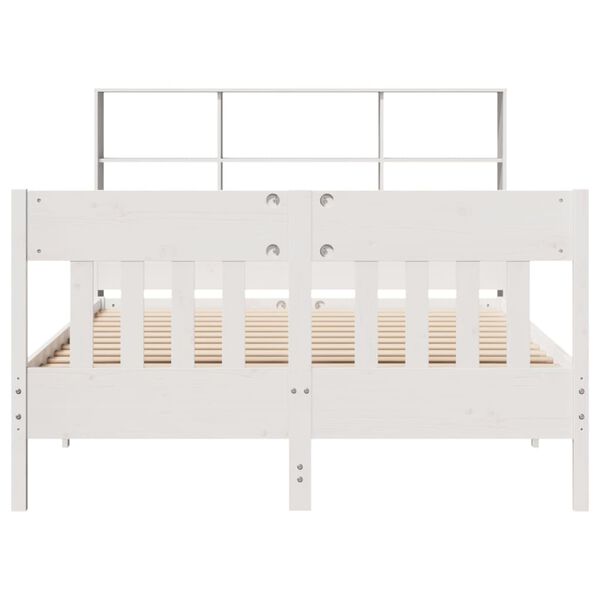 vidaXL Cama sem colch&atilde;o 140x190 cm madeira de pinho maci&ccedil;a branco