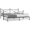 vidaXL Cama de dia com gavet&atilde;o sem colch&atilde;o 100x200 cm a&ccedil;o preto