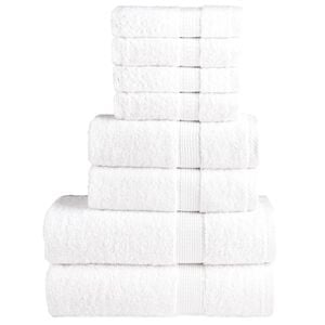 vidaXL 8pcs Conjunto toalhas banho premium SOLUND 600 gsm branco
