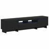vidaXL Arm&aacute;rio de TV LED de 5 Pe&ccedil;as Preto Derivados de Madeira