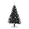 vidaXL &Aacute;rvore de Natal Artificial Pr&eacute;-iluminada Preto 150 cm PVC