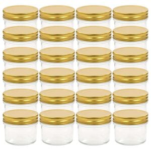 vidaXL Frascos de vidro com tampas douradas 24 pcs 110 ml