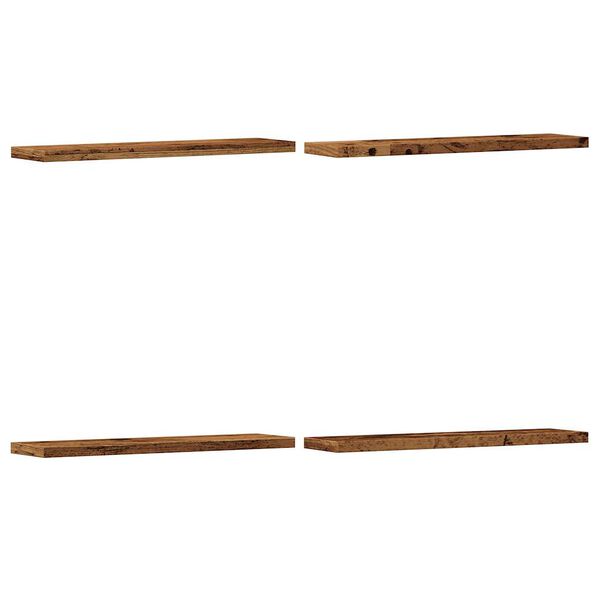 vidaXL Prateleiras de parede 4 pcs derivados de madeira madeira velha