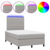 vidaXL Cama box spring c/ colch&atilde;o e LED 120x200 cm tecido cinza-claro