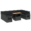 vidaXL 10 pcs conjunto sof&aacute;s de jardim c/ almofad&otilde;es vime PE preto