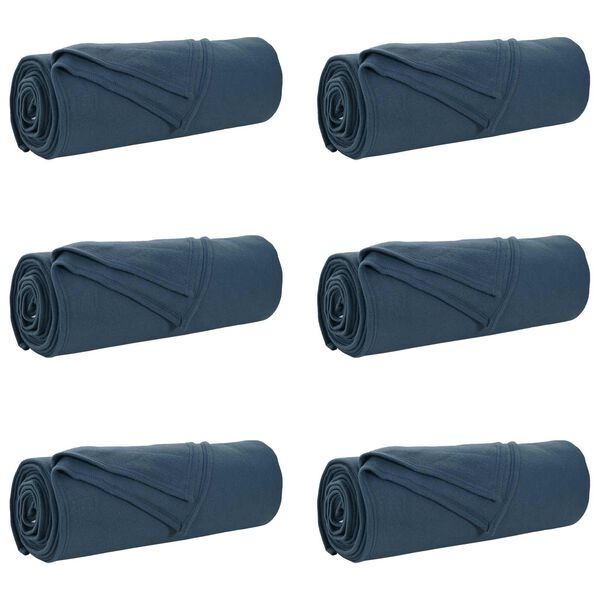 vidaXL Cobertores de Sof&aacute; 6 pcs Azul Marinho 210 x 140 cm L&atilde;