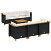 vidaXL 7 pcs conjunto de sof&aacute;s p/ jardim c/ almofad&otilde;es vime PE preto