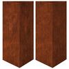 vidaXL Vaso/floreira 2 pcs triangular 40x40x75 cm a&ccedil;o intemp&eacute;ries