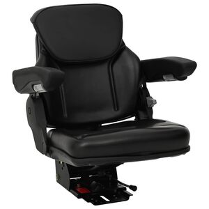 vidaXL Assento de trator com suspens&atilde;o Preto 60 x 58 x 72 cm A&ccedil;o e PVC
