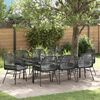 vidaXL Conjunto de Jantar para Jardim com almofada 9 pcs Preto vime PE