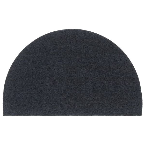 vidaXL Tapete porta semicircular 50x80 cm fibra coco tufada cinzento