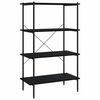 vidaXL Unidade com 4 prateleiras 80x40x130 cm preto