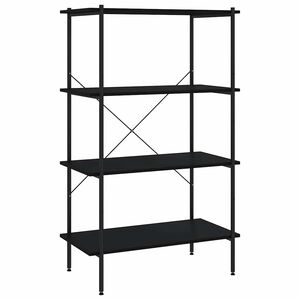 vidaXL Unidade com 4 prateleiras 80x40x130 cm preto