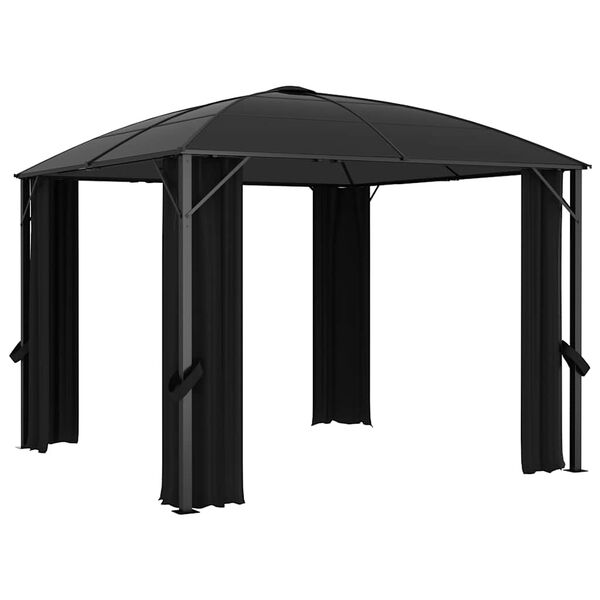 vidaXL Gazebo com cortinas 300x300x265 cm antracite