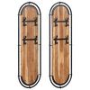vidaXL Cabides de parede com 4 ganchos 2 pcs madeira de ac&aacute;cia maci&ccedil;a