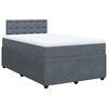 vidaXL Cama boxspring com colch&atilde;o 120x200 cm veludo cinzento-escuro