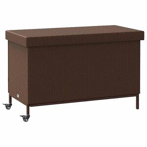 vidaXL Caixa de arruma&ccedil;&atilde;o com rodas 110x55x73 cm vime PE castanho